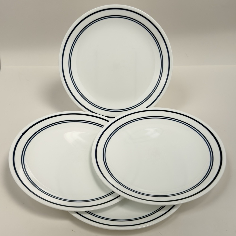 Vintage Corelle Classic Cafe Blue Dinner Plates | Set of 4 | 10.25"